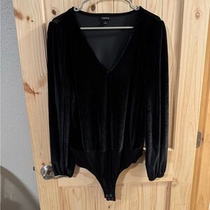 Torrid Elegant Black Velvet Bodysuit